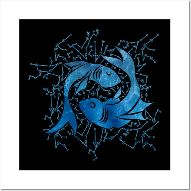 Pisces Zodiac Sign Water element Wall Art by Nartissima